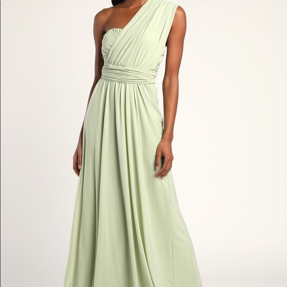 Lulus Start Your Romance Sage Green Strapless Convertible Maxi Dress - Picture 4 of 9